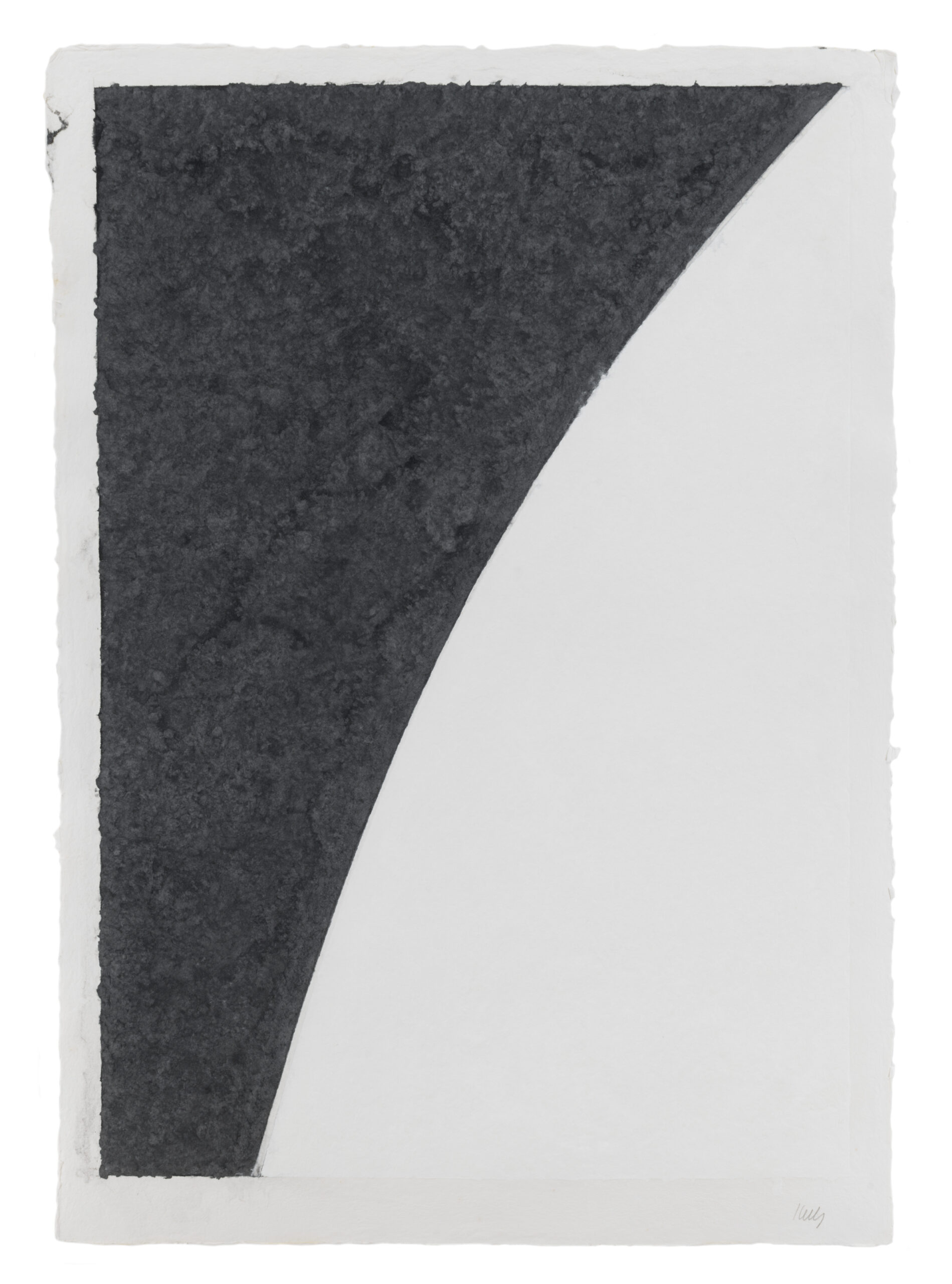 Colored Paper Image I (white Curve With Black I) by Ellsworth Kelly