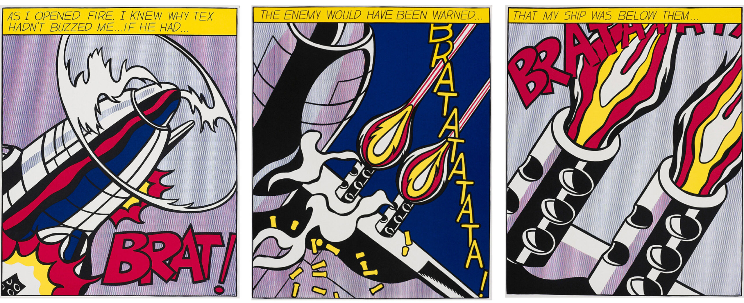 As I Opened Fire ( Triptych ) by Roy Lichtenstein