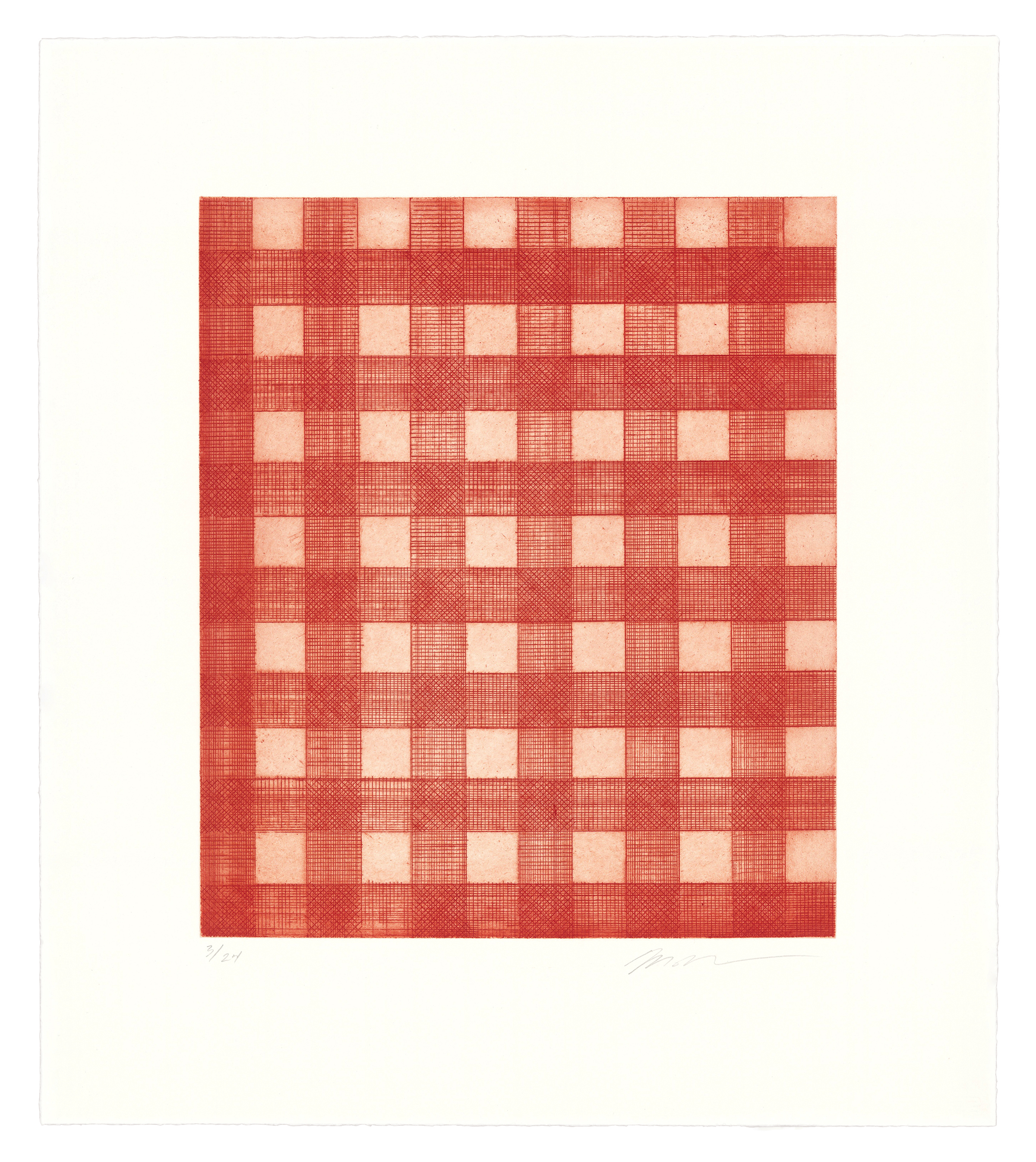 Warm Red Gingham by Michelle Grabner