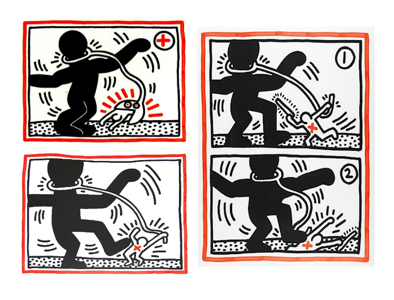 Free South Africa, Set Of 3 by Keith Haring