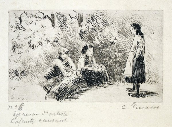 Enfants Causant by Camille Pissarro