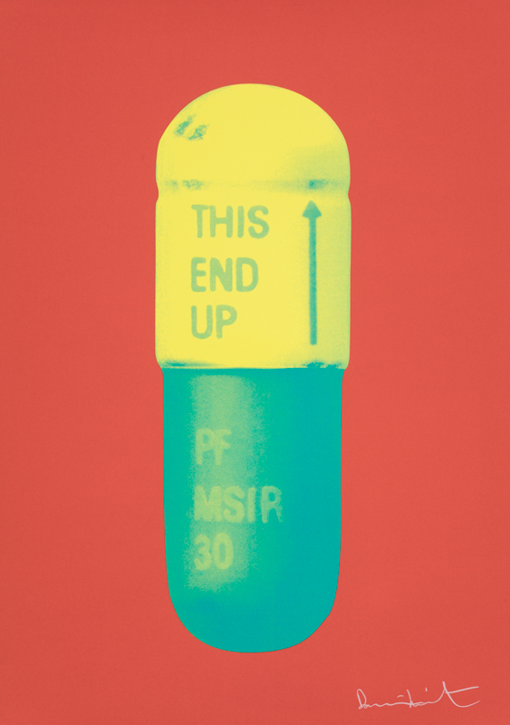 The Cure – Coral/lemon Yellow/turquoise by Damien Hirst