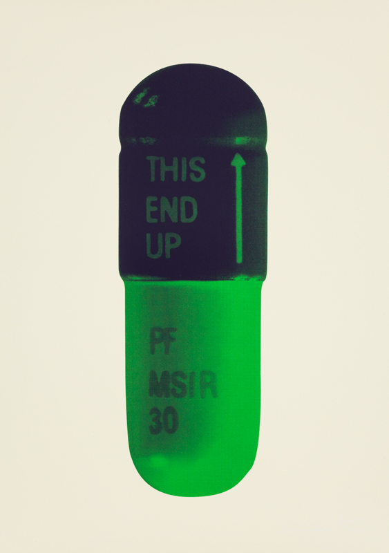 The Cure – Cream/aubergine/pea Green by Damien Hirst