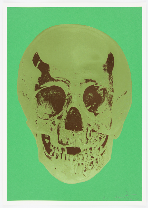 Viridian Leaf Green Chocolate Skull by Damien Hirst