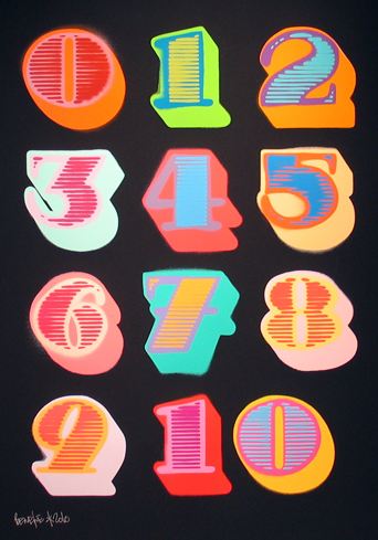 Black Shutterfont Numbers by Eine