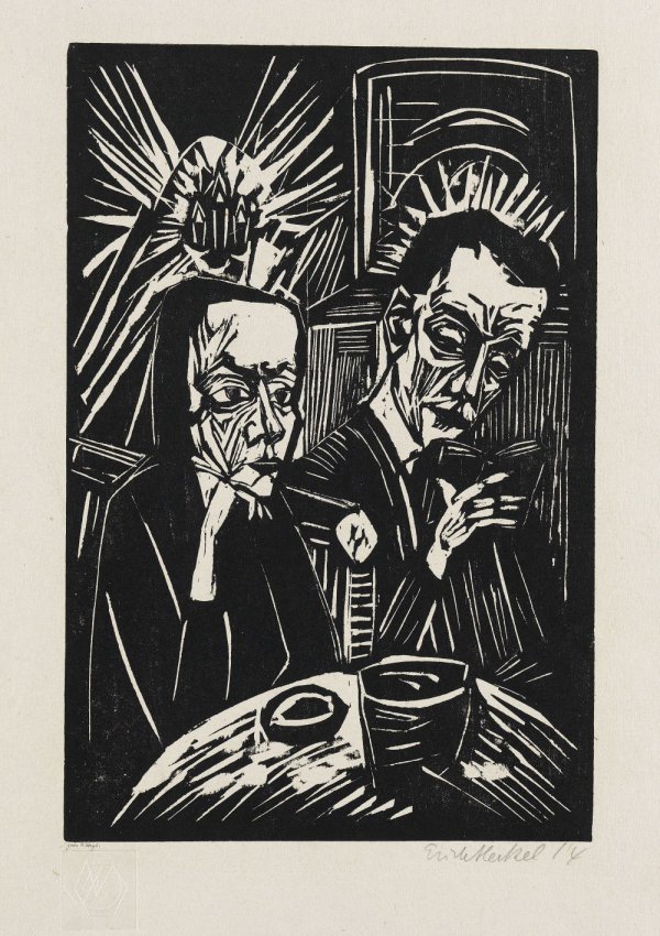 Beim Vorlesen (Reading aloud) by Erich Heckel