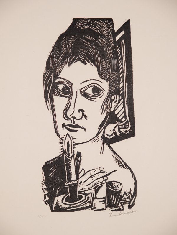 Frau Mit Kerze by Max Beckmann