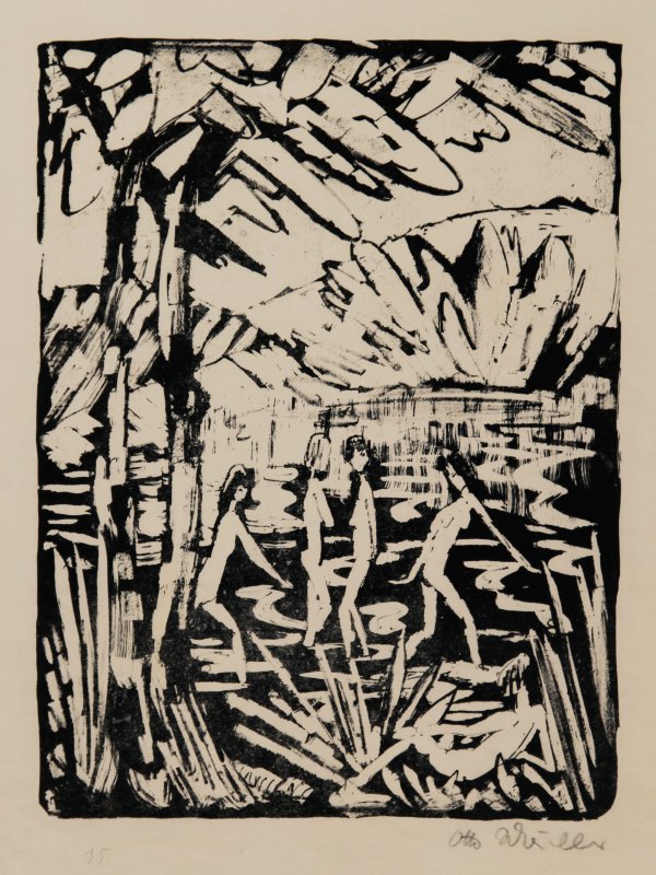 FÜnf MÄdchen Am Waldteich by Otto Mueller