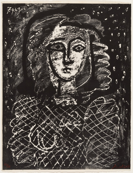 Bust On A Starry Background by Pablo Picasso