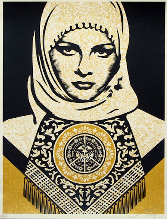 Arab Woman (gold) by Shepard Fairey