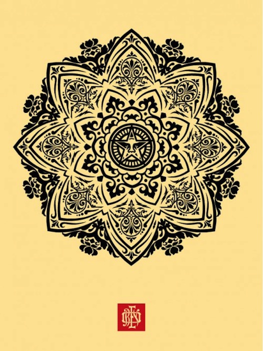 Mandala Ornament 1 Cream by Shepard Fairey