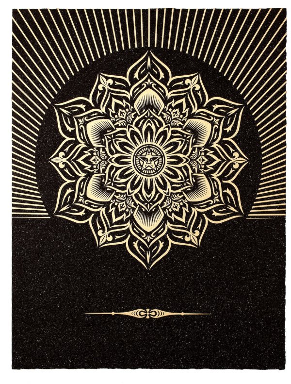 Obey Lotus Diamond (black & Gold) by Shepard Fairey