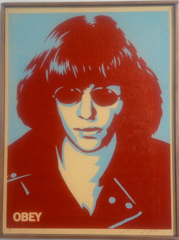 Ramone On Canvas by Shepard Fairey