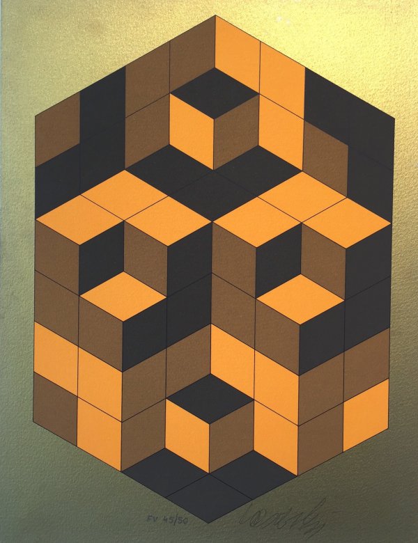 Composition Gold by Victor Vasarely