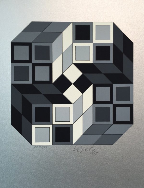 Composition Silver by Victor Vasarely