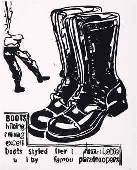 Paratrooper Boots (positive) by Andy Warhol