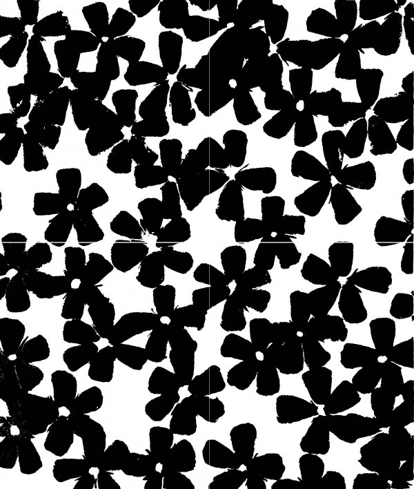 Black And White Flowers On Paper by Donald Sultan