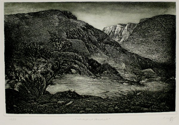 Landschaft Mit Strauchwerk / Landscape With Bushes by Claus Müller