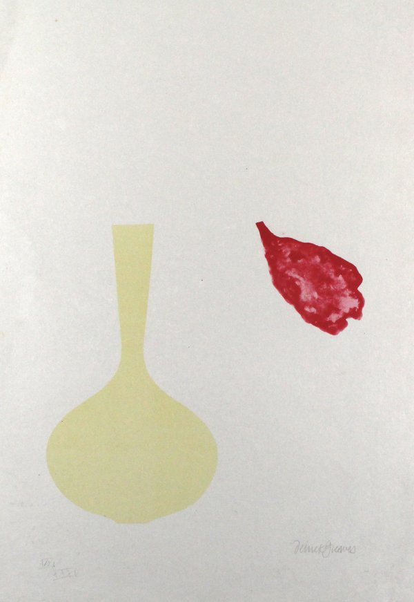 Vase And Falling Petal by Derrick Greaves