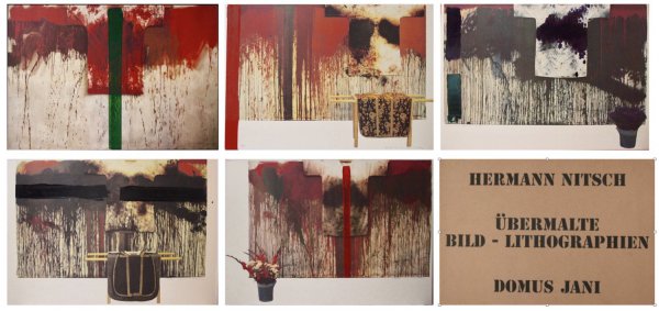 Ubermalte Bild – Lithographien, Domus Jani by Hermann Nitsch