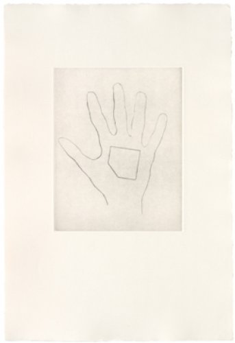 My Left Hand Holding A Square 4 by Jonathan Monk