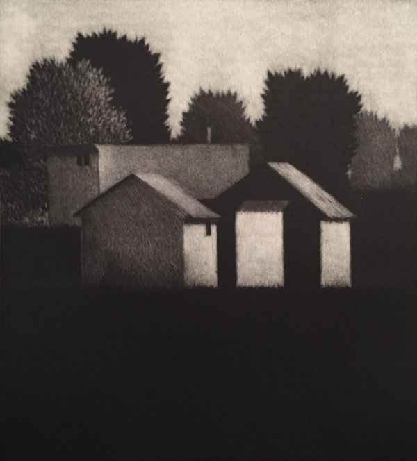 Four Houses Ii (Near town, morning) by Robert Kipniss