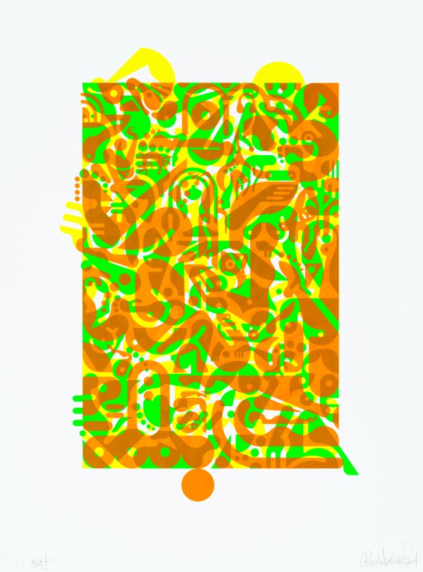 Untitled (fluorescent Women Parts) 1 by Ryan McGinness