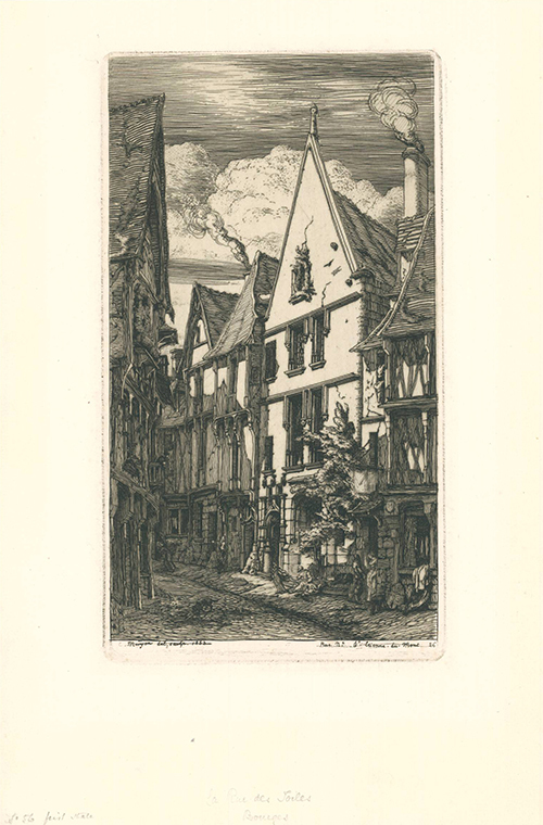 La Rue Des Toiles, à Bourges by Charles Meryon