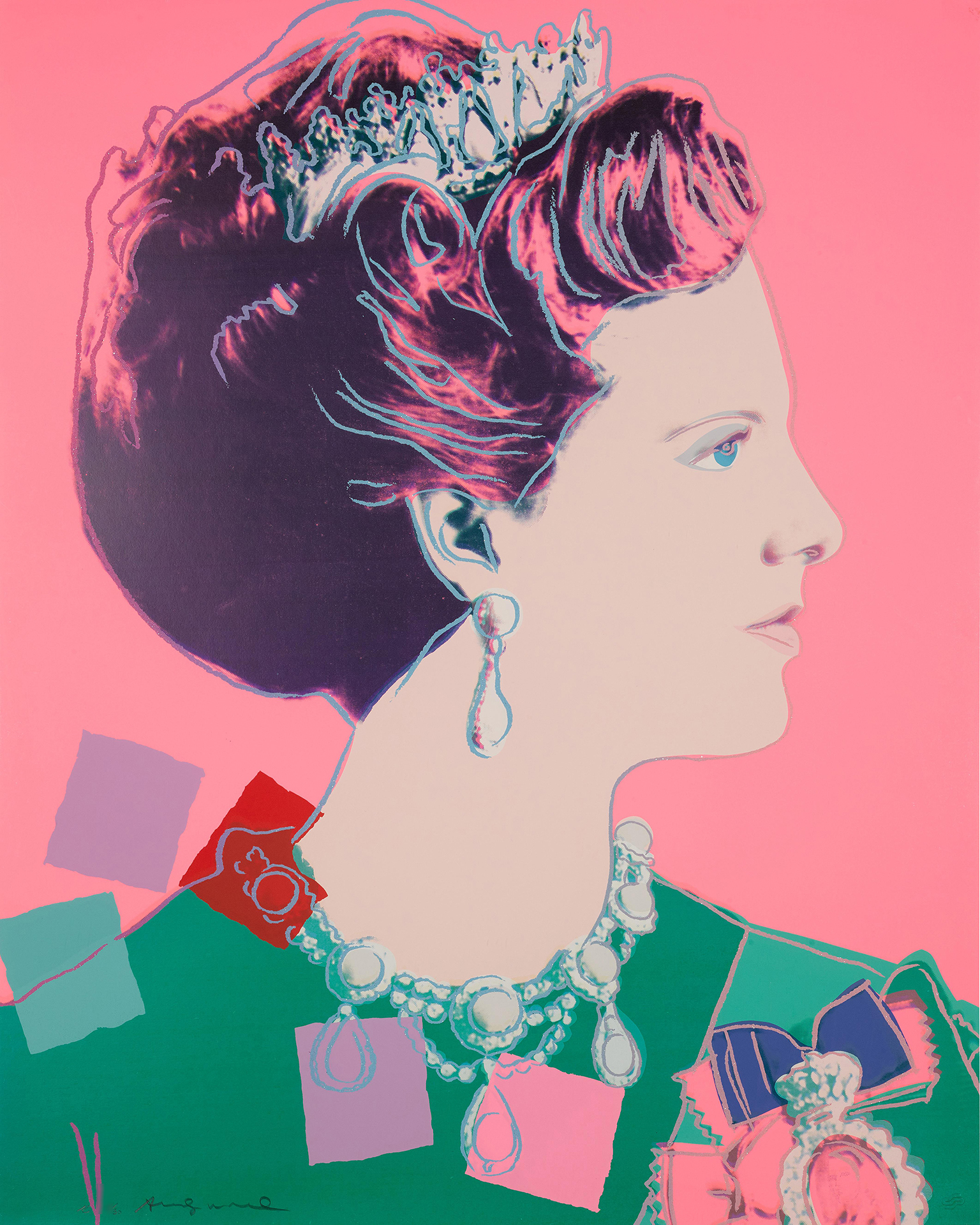 Queen Margrethe Ii Of Denmark (fs Ii.345) by Andy Warhol