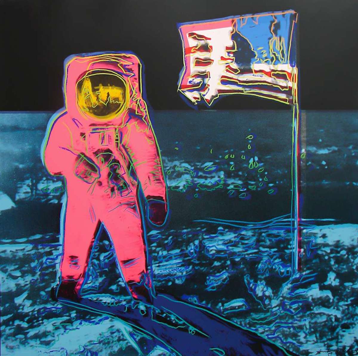 Moonwalk, Blue And Pink (fs Ii.405) by Andy Warhol