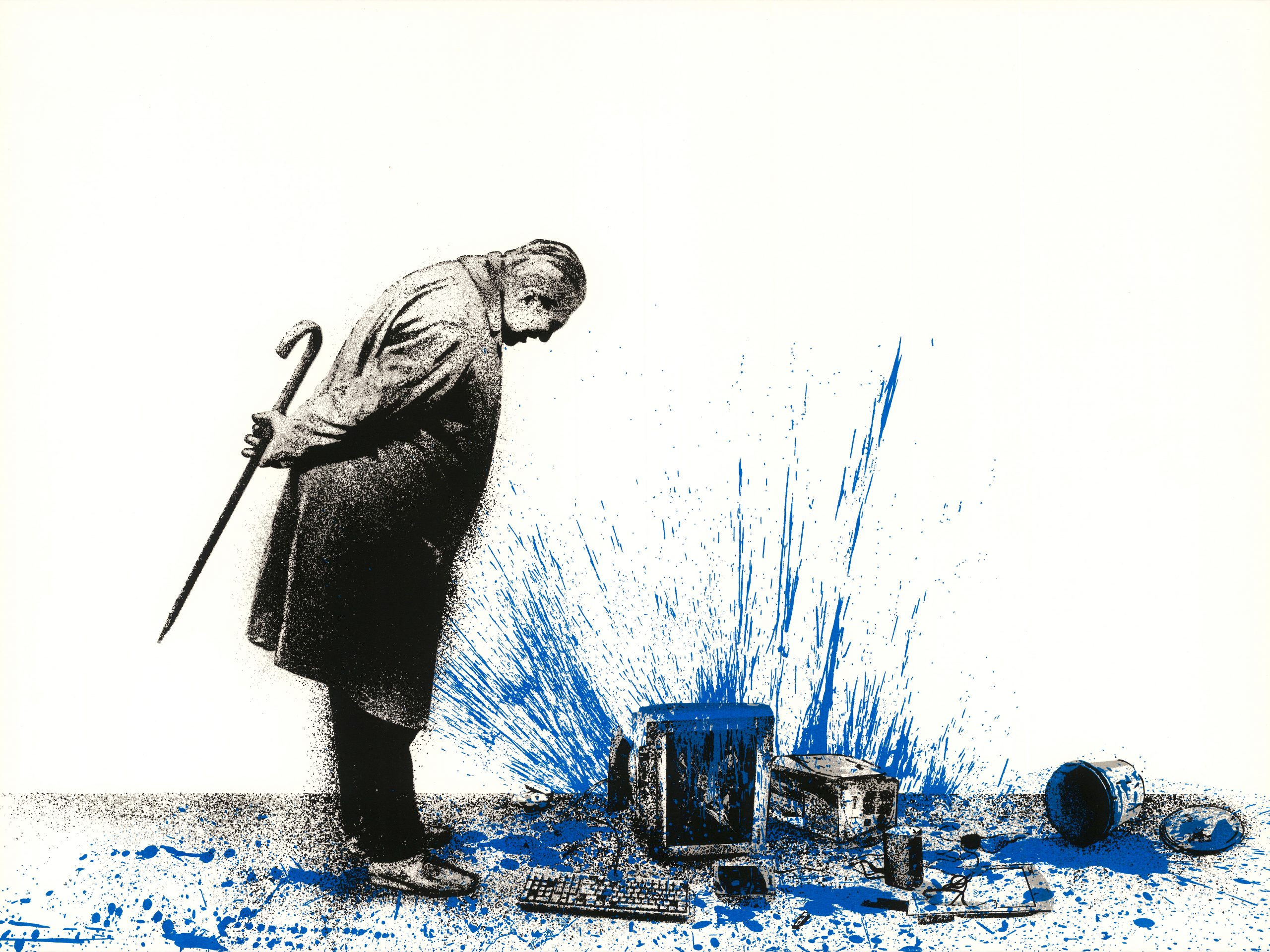 Glitch – Blue by Mr. Brainwash