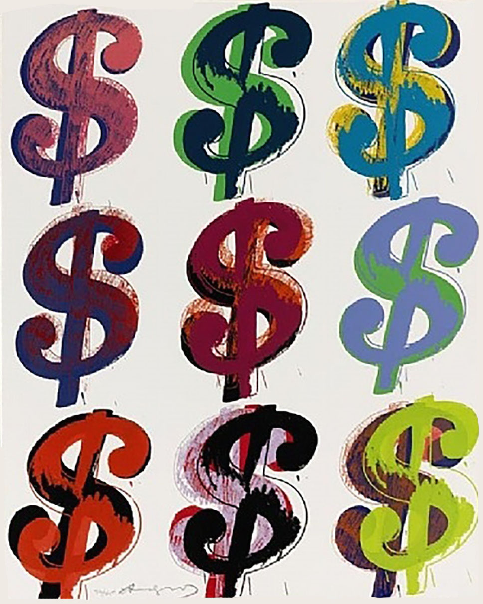 Dollar Sign (9) Fs Ii.286 by Andy Warhol