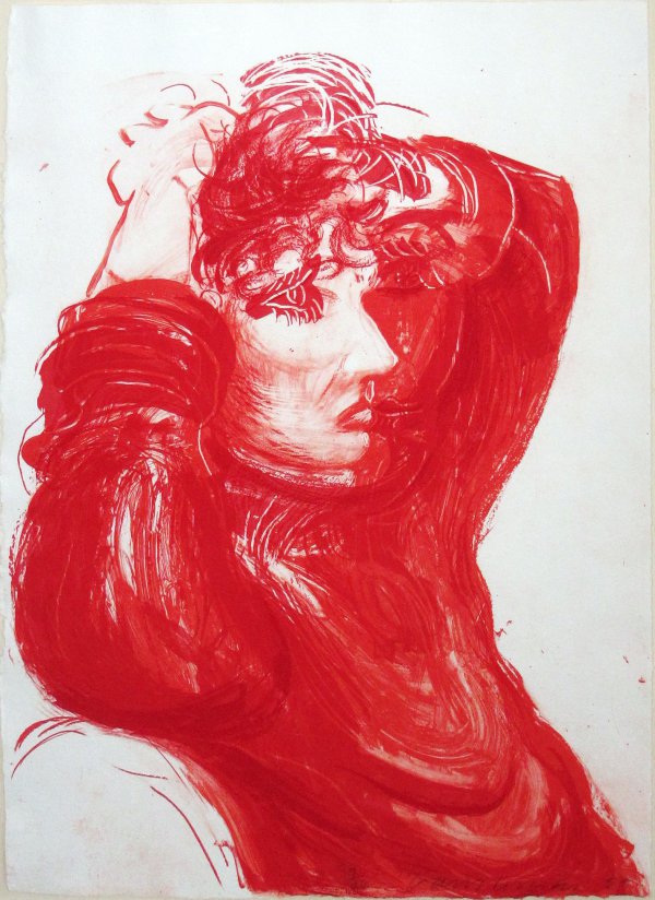 Red Celia by David Hockney