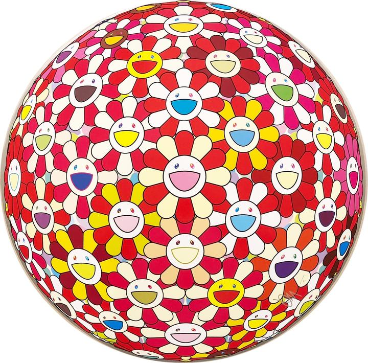 Flowerball: Koi/red Crowned Crane Vermilion by Takashi Murakami