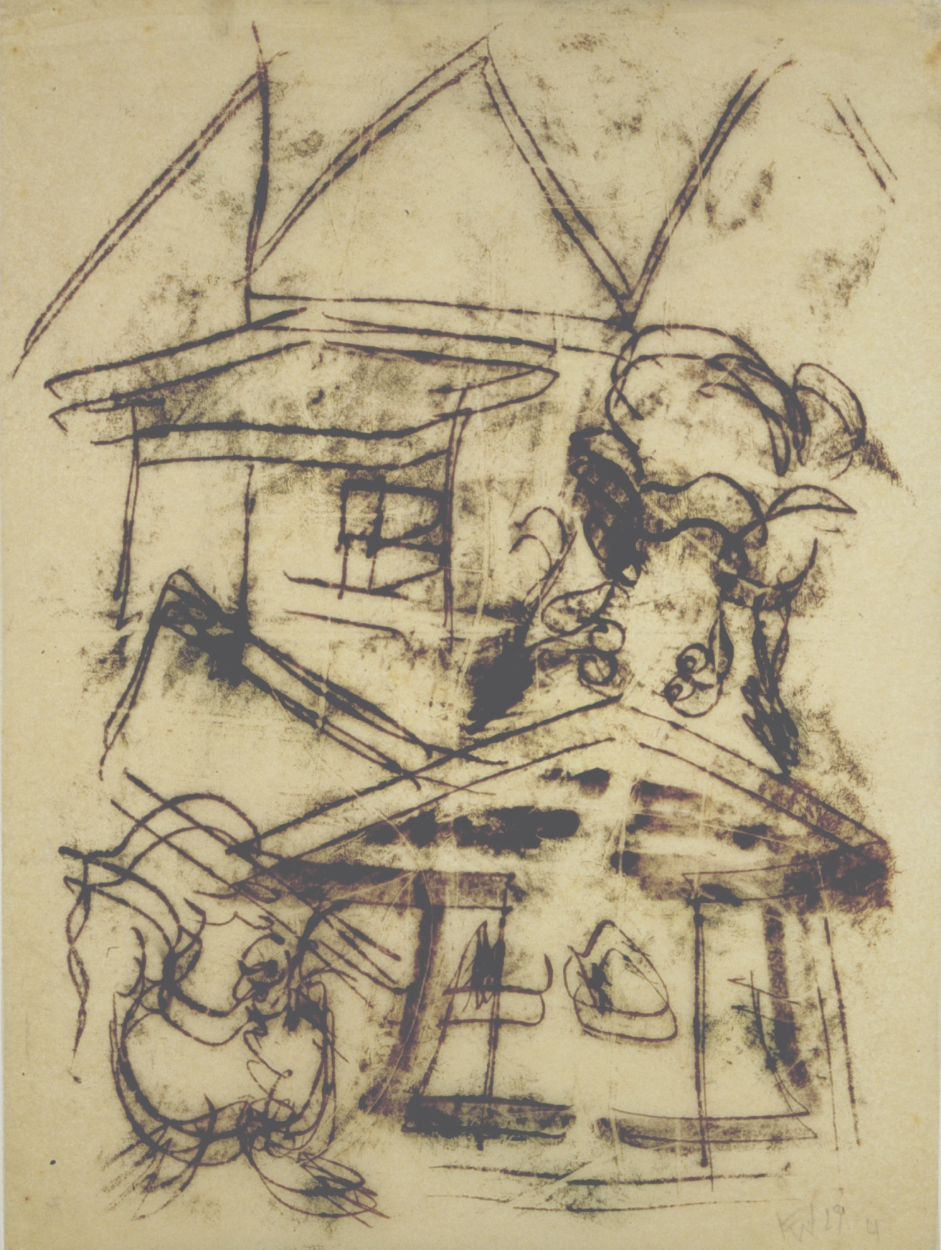 Untitled (houses) by Fritz Winter