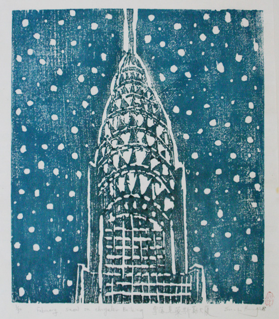 February, Snow On Chryler Building by Su Li Hung