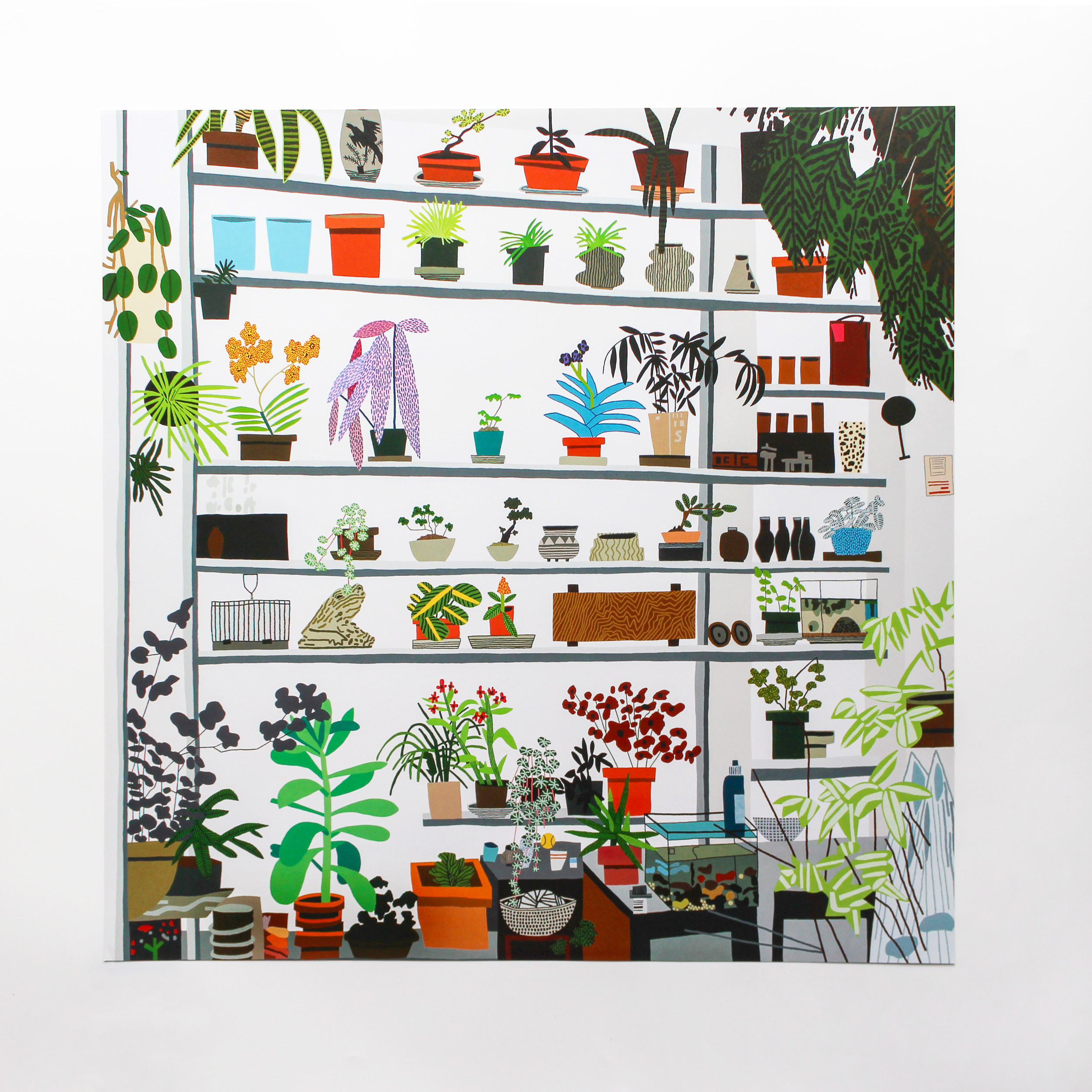 Large Shelf Still Life (voorlinden Exhibition Posters) by Jonas Wood