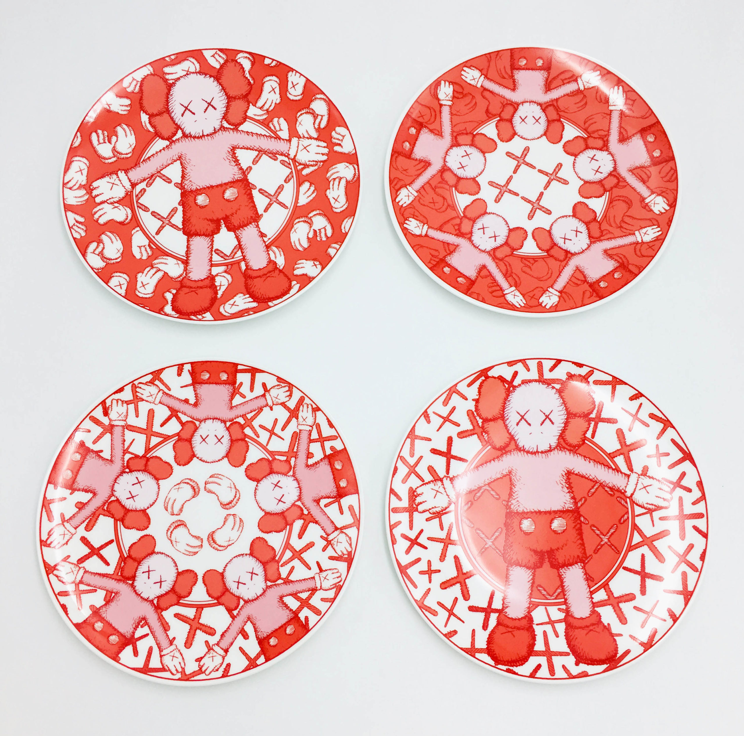 Limited Ceramic Plate Set (set Of 4) – Red by KAWS