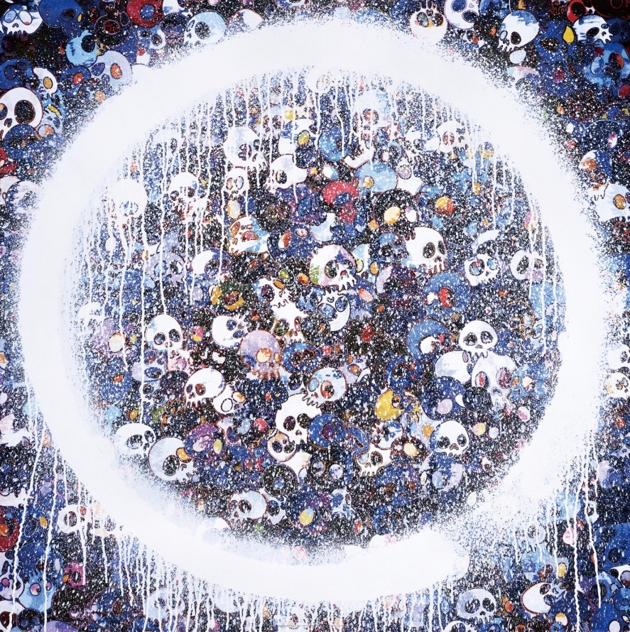 Enso: Memento Mori Red On Blue by Takashi Murakami