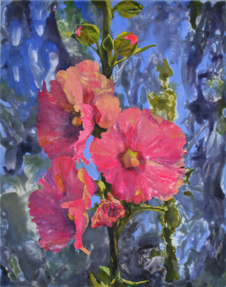 Hollyhocks by Sari Davidson