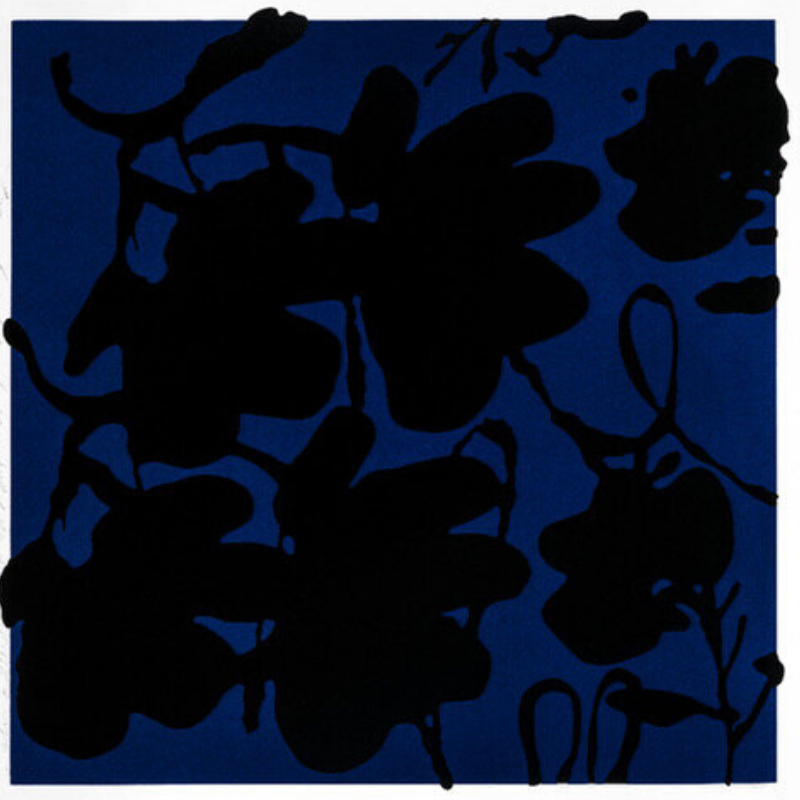 Lantern Flowers, Black And Blue by Donald Sultan