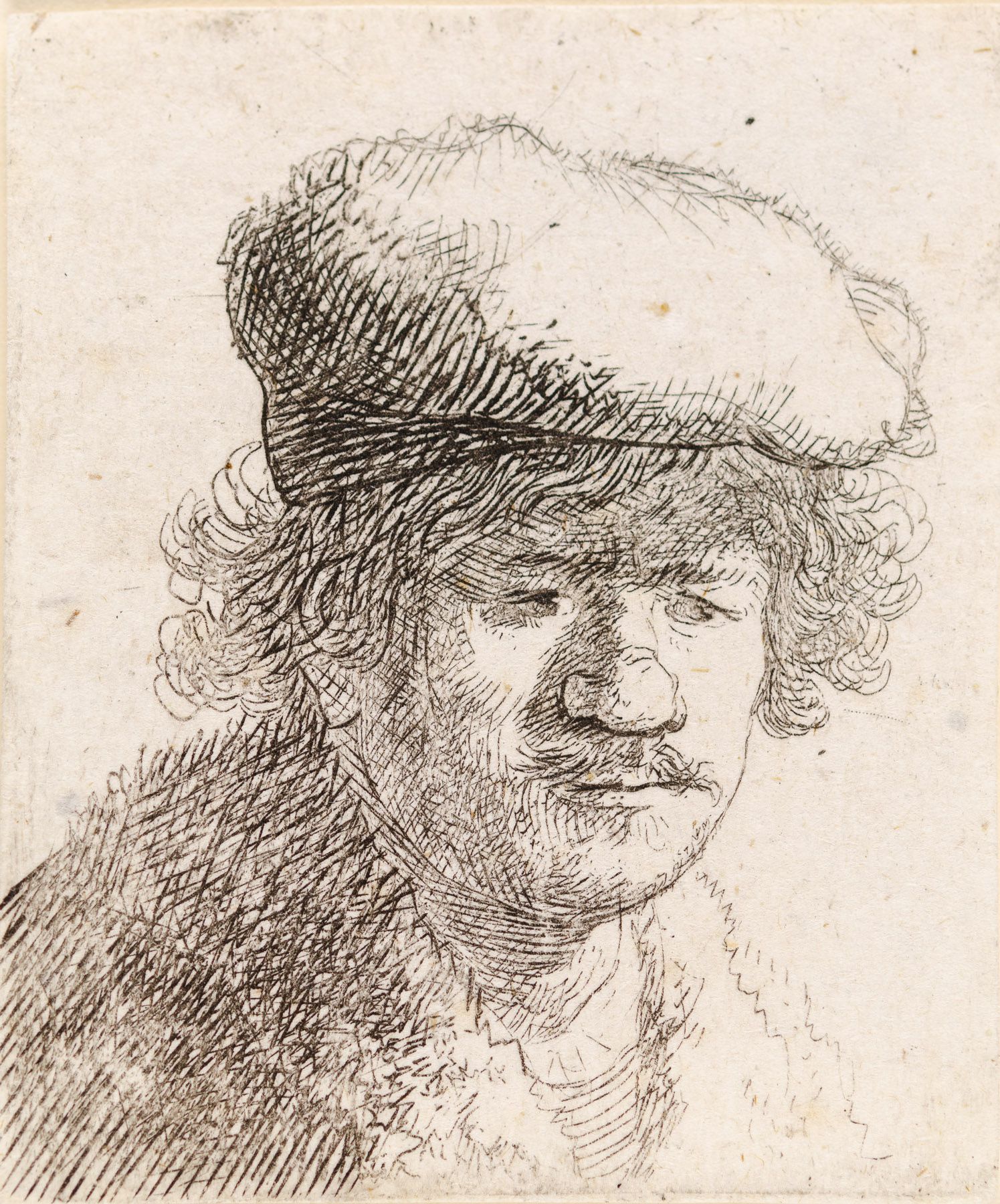 Rembrandt with Cap Pulled Forward by Harmensz van Rijn Rembrandt