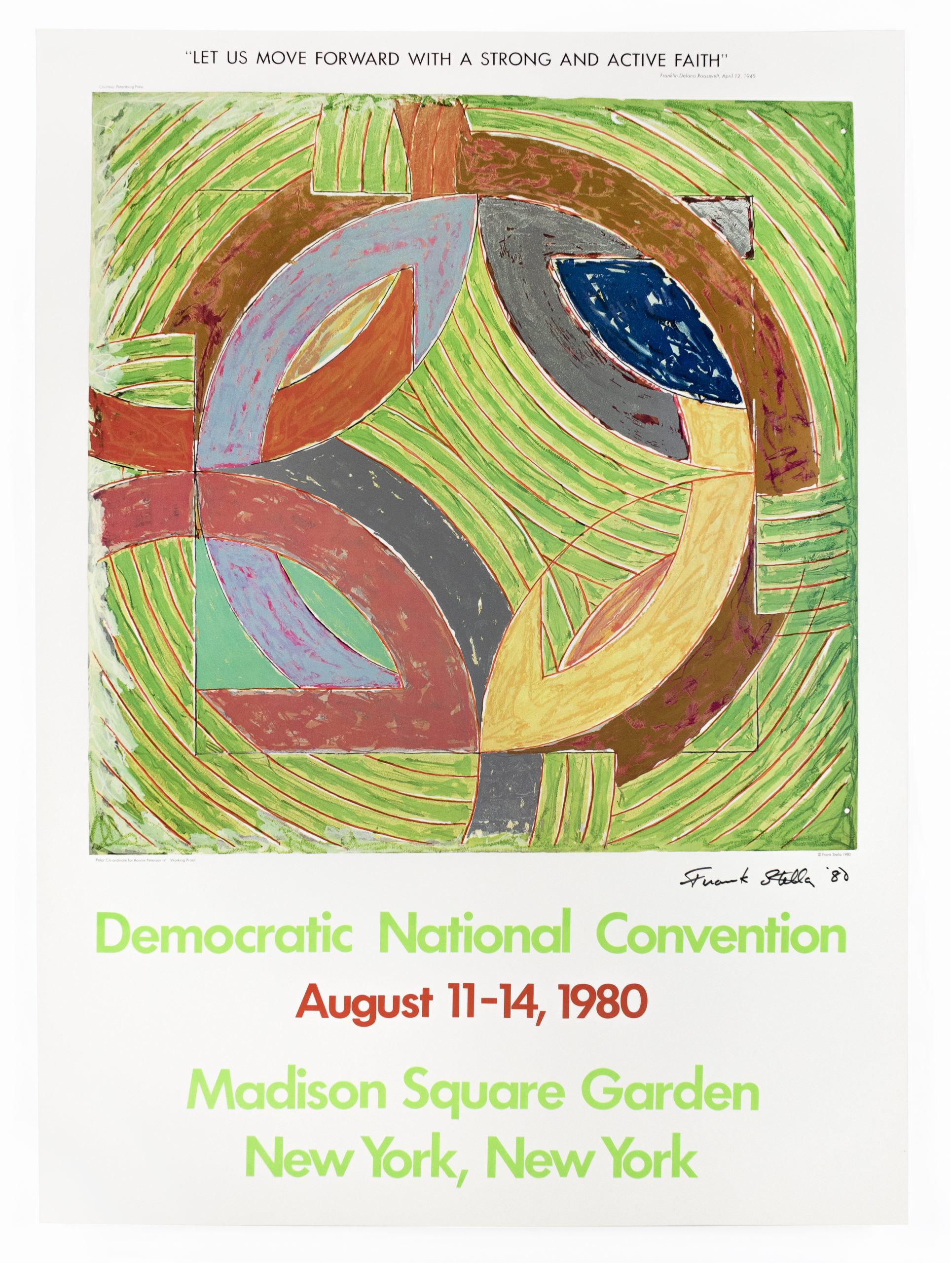 Democratic National Convention (Polar Co-ordinate IV) signed by Frank Stella