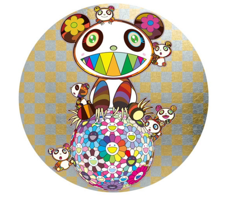 Panda, Panda Cubs and Flower Ball by Takashi Murakami