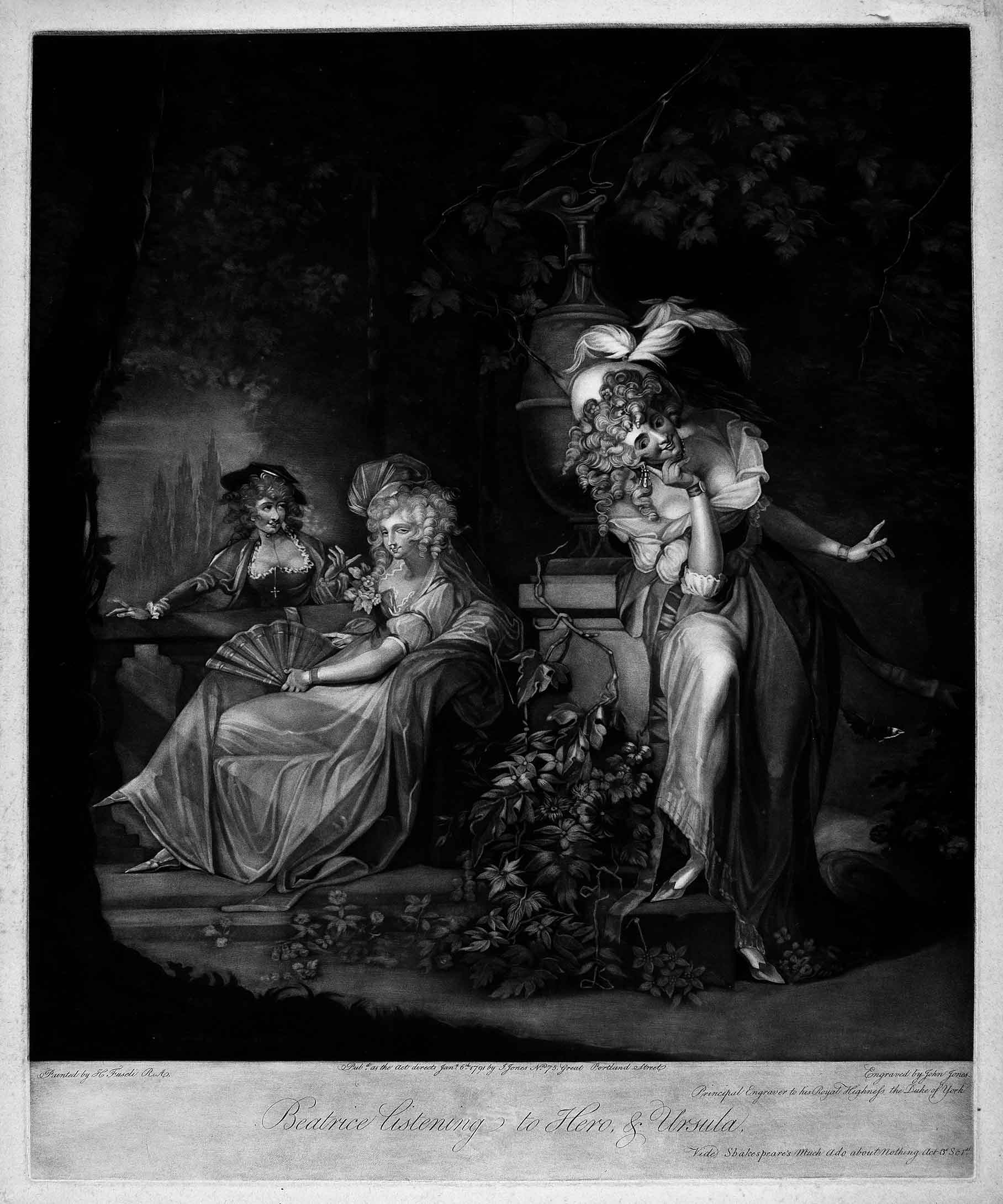 Beatrice Listening to Hero and Ursula. by Henry Fuseli (after)