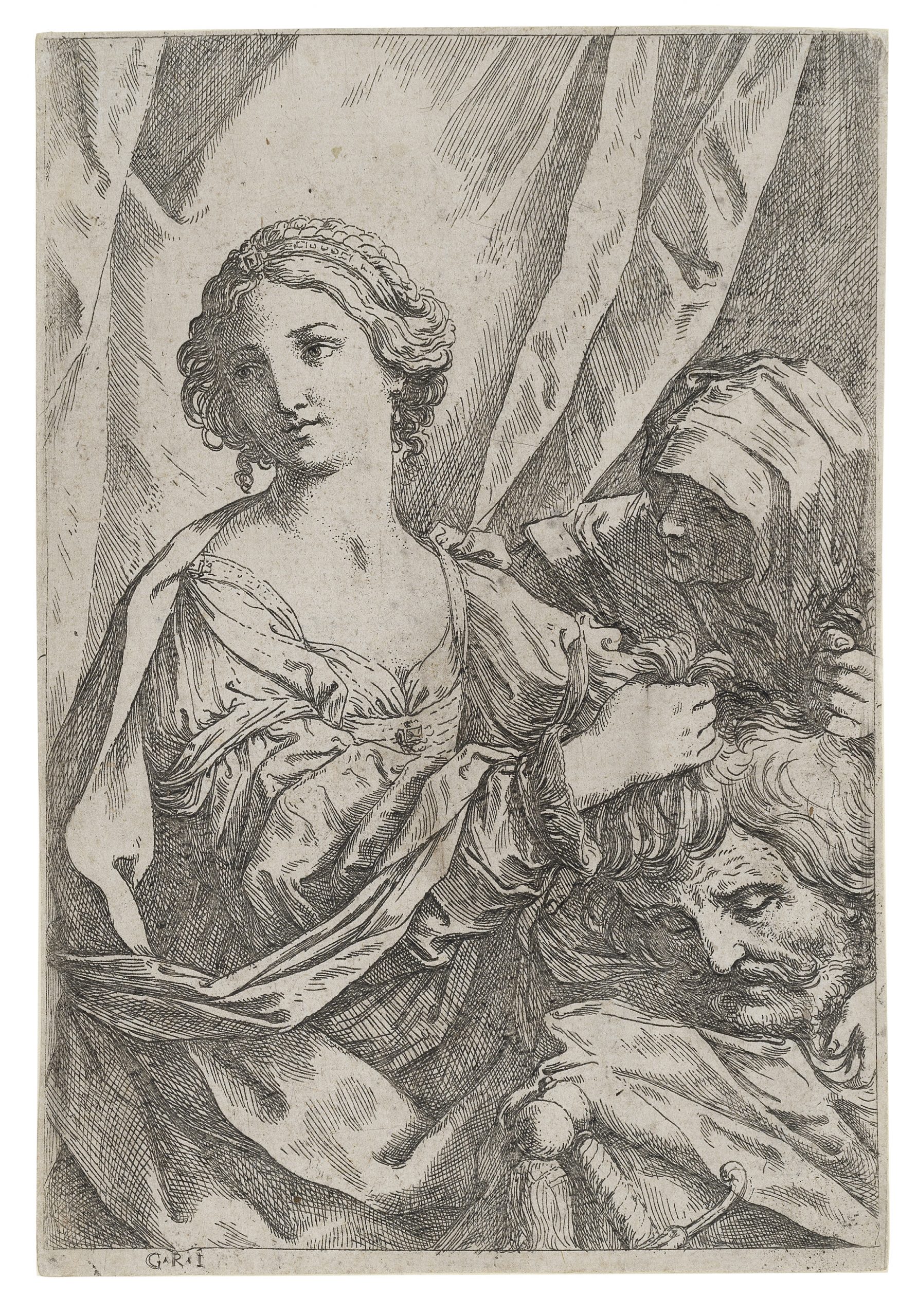 Judith grasping the head of Holofernes by Giovanni Andrea Sirani