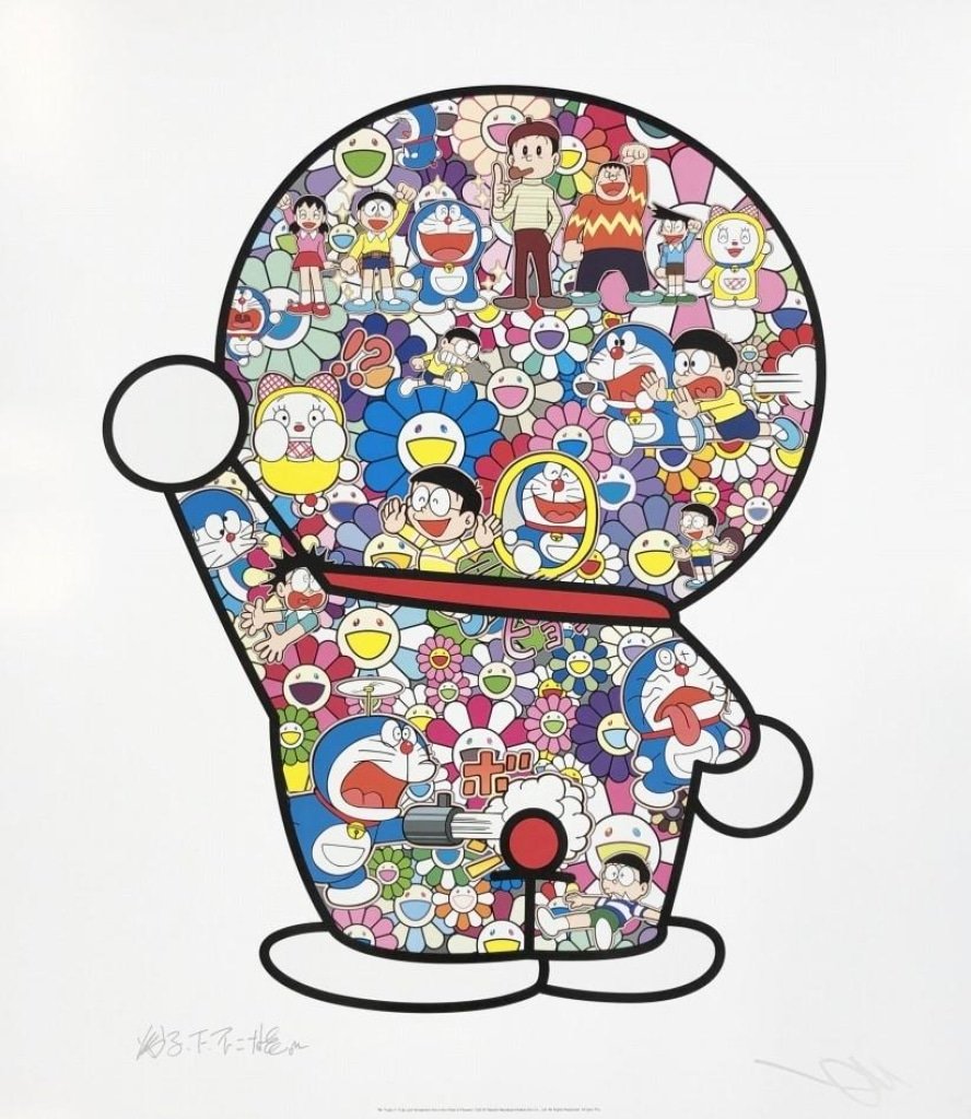 Mr. Fujiko F. Fujio and Doraemon Are in the Field of Flowers by Takashi Murakami