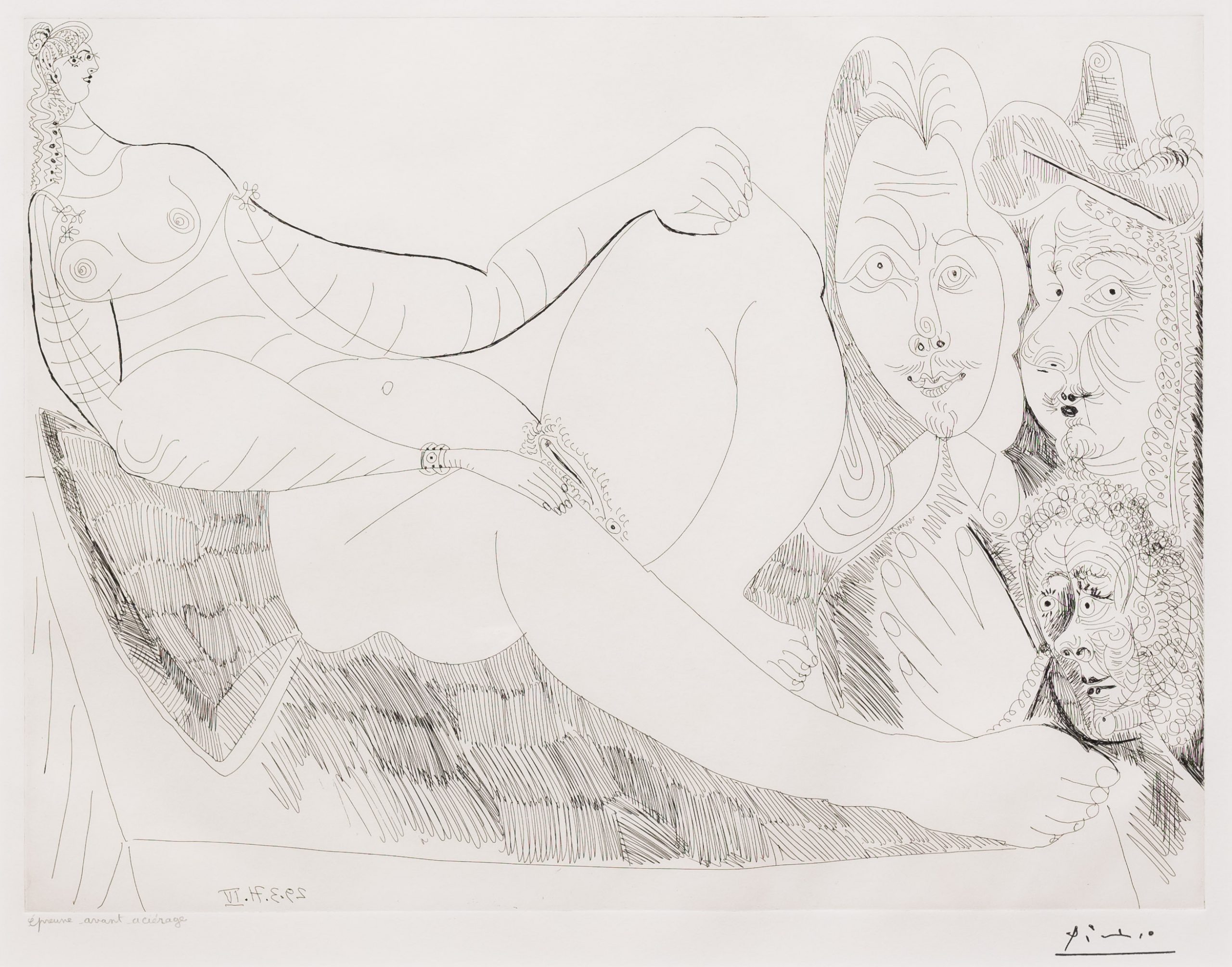 Femme au Lit avec Visiteurs…, from the 156 Series by Pablo Picasso