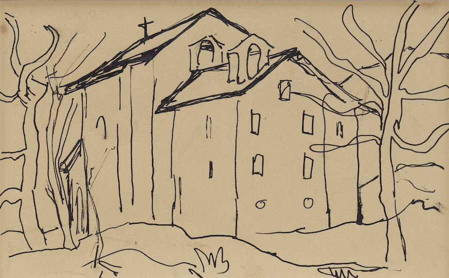 View of a church in Zurich by Arthur Segal