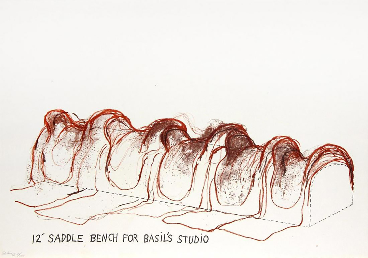 12′ Saddle Bench for Basil’s Studio by Jim Dine